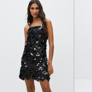 MANGO Sequined halter neck dress Size M  NEW WITH TAG!